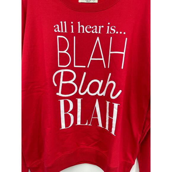 Wound Up All I Hear is Blah Blah Blah Red Pullover Sweatshirt Sweater NEW XXL - Picture 1 of 8